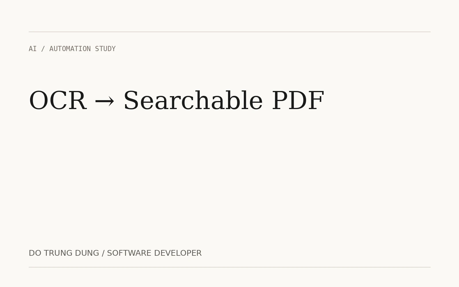 OCR to searchable PDF technical study