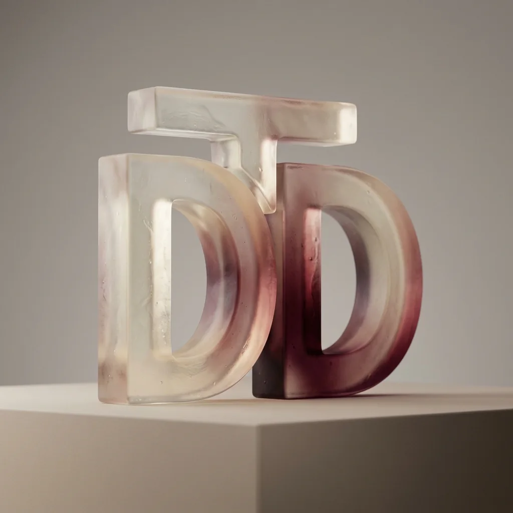 Warm-neutral material and surface study with translucent glass-like forms