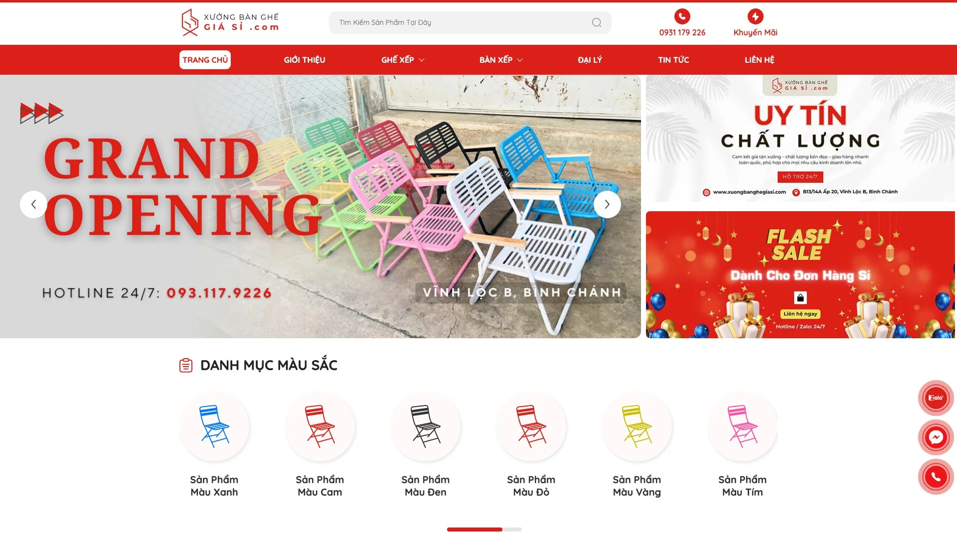 Xưởng Bàn Ghế Giá Sỉ production website preview