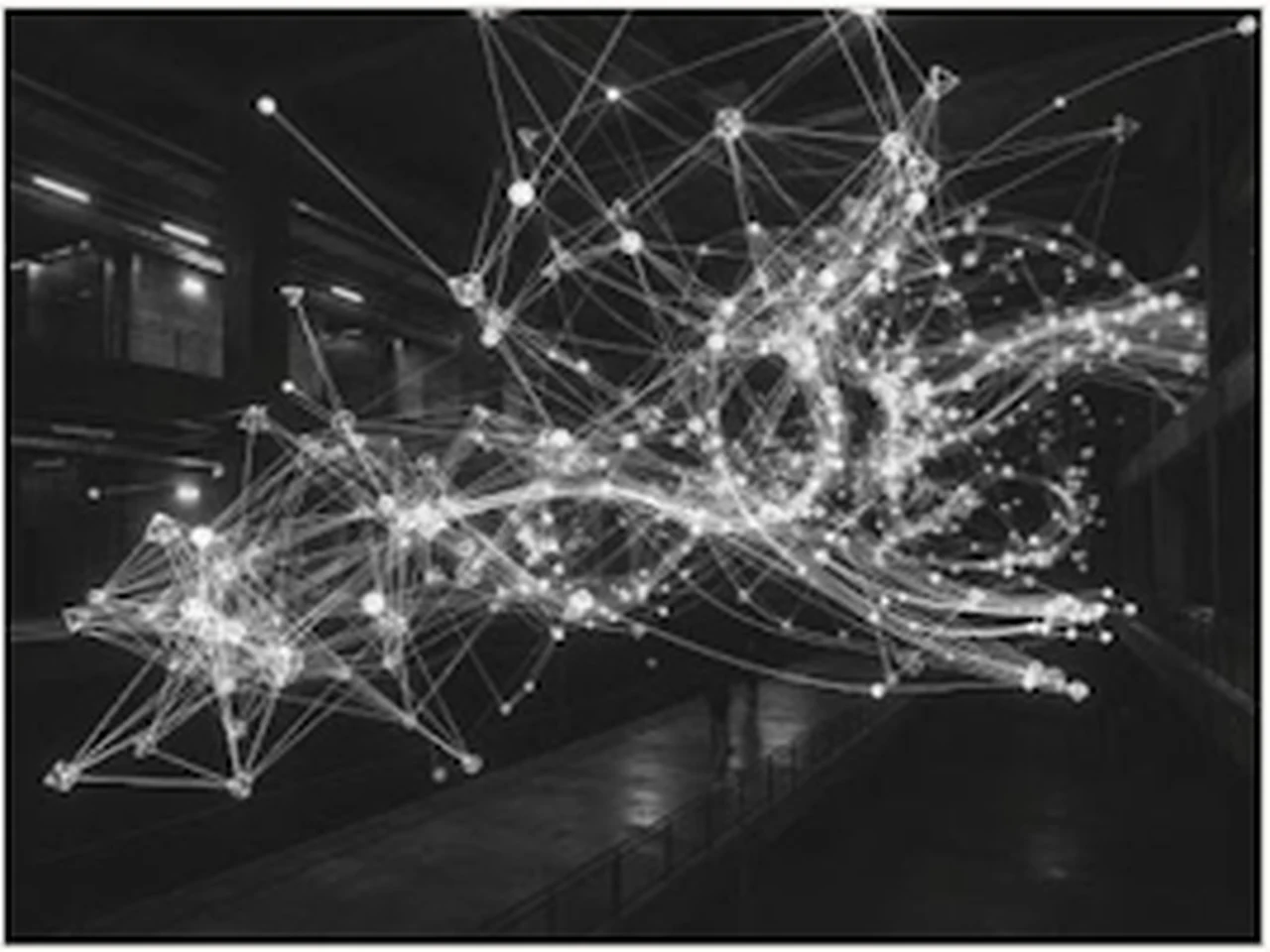 Abstract monochrome network visualization representing the Northstar Analytics platform